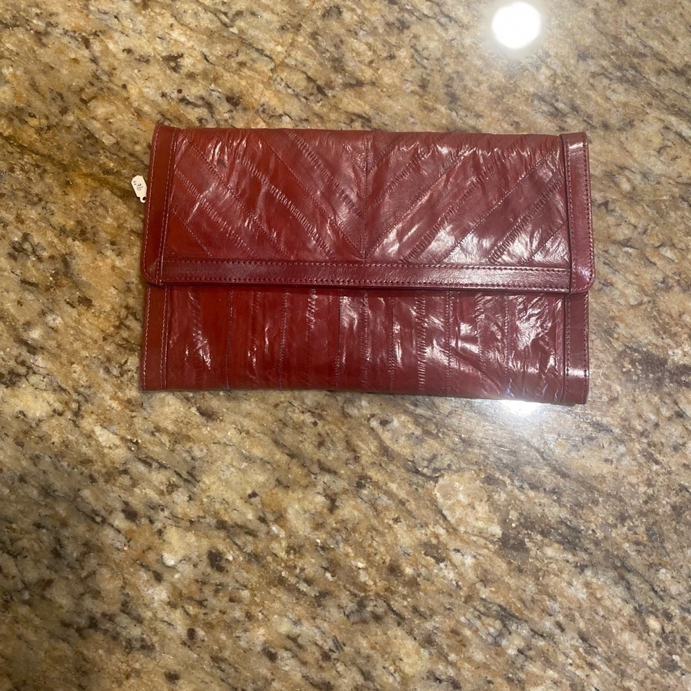 Vintage Eel skin leather clutch bag
